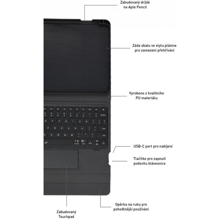 COTEetCI Pouzdro s českou klávesnicí a touchpadem - iPad Pro 12,9" (2022/21/20)