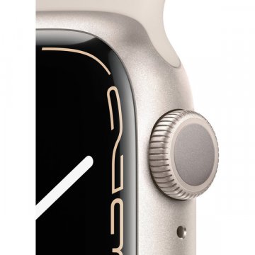 Apple Watch Series 7 GPS 41mm bílý hliník s bílým sportovním řemínkem