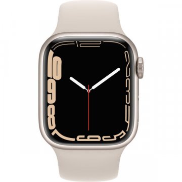 Apple Watch Series 7 GPS 45mm bílý hliník s bílým sportovním řemínkem