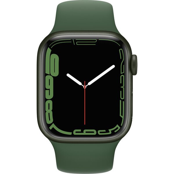 Apple Watch Series 7 Cellular 41mm zelený hliník se zeleným sportovním řemínkem