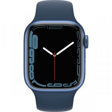 Apple Watch Series 7 Cellular 45mm modrý hliník s modrým sportovním řemínkem