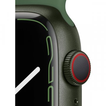 Apple Watch Series 7 Cellular 45mm zelený hliník se zeleným sportovním řemínkem