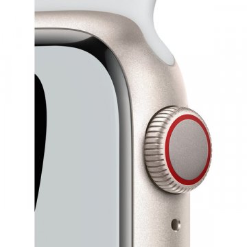 Apple Watch Series 7 Cellular 41mm Nike bílý hliník s platinovým/černým sportovním řemínkem