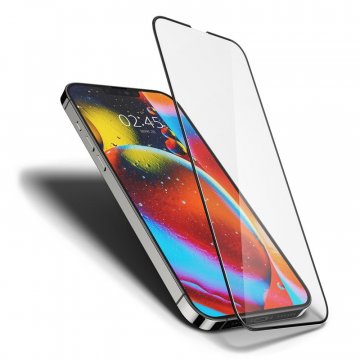 Spigen Glass tR Slim HD, FC black, ochranné sklo pro iPhone 13 / 13 Pro / 14