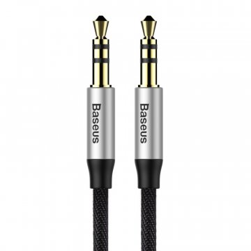 Baseus Yiven AUX Audio kabel M30 0.5M stříbrný + černý