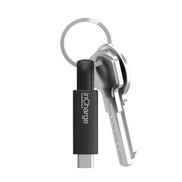 inCharge® All-in-one USB-Lightning/Micro USB/USB-C, 8cm - černý