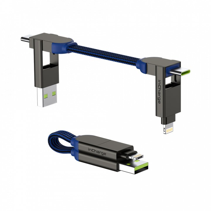 Rolling Square - inCharge X – nabíjecí a datový kabel 6v1, safírově modrý
