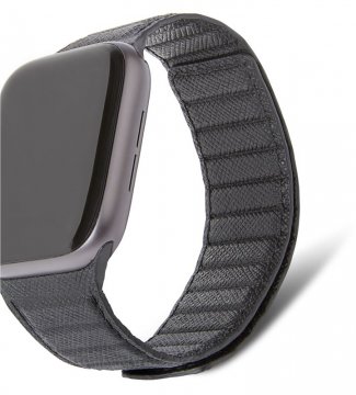 Decoded Leat Mag Trac Strap, kožený řemínek pro Apple Watch 49 / 45 / 44 / 42 mm,  černý