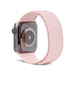 Decoded Leat Mag Trac Strap, kožený řemínek pro Apple Watch 41 / 40 / 38 mm - růžový