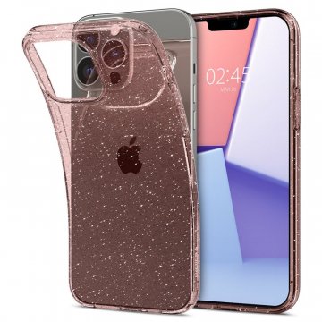 Spigen Liquid Crystal Glitter, ochranný kryt pro iPhone 13 Pro, růžový