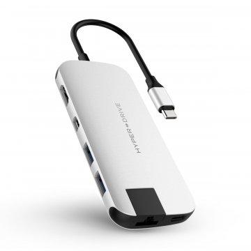 HyperDrive SLIM USB-C Hub - Stříbrný