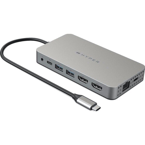 HyperDrive - Dual 4K HDMI 10 v 1 USB-C hub, stříbrný