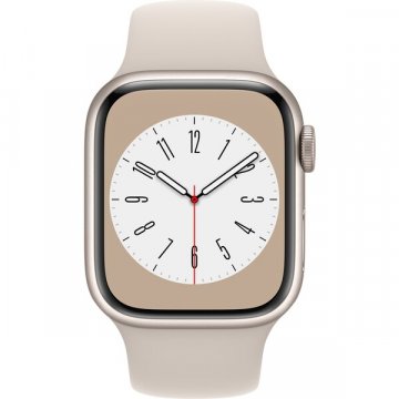 Apple Watch Series 8 Cellular 45mm bílý hliník s hvězdně bílým sportovním řemínkem