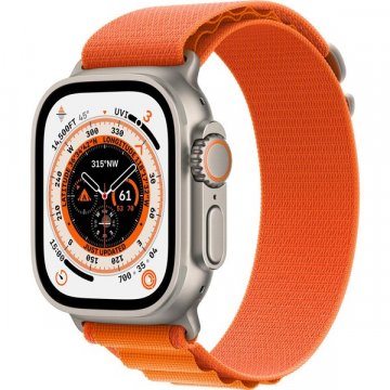 Apple Watch Ultra 49mm titanová s oranžovým alpským tahem M