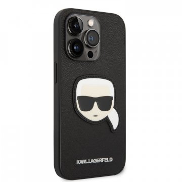 Karl Lagerfeld PU Saffiano Karl Head ochranný kryt pro iPhone 14 Pro - černý