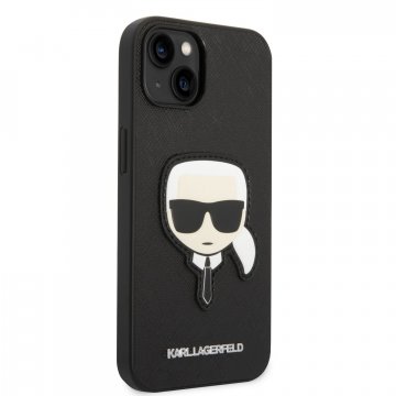 Karl Lagerfeld PU Saffiano Karl Head ochranný kryt pro iPhone 14 Plus - černý