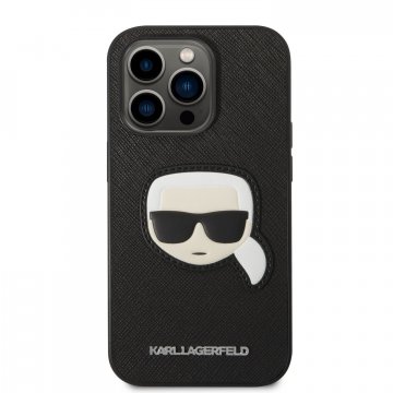 Karl Lagerfeld PU Saffiano Karl Head ochranný kryt pro iPhone 14 Pro Max - černý