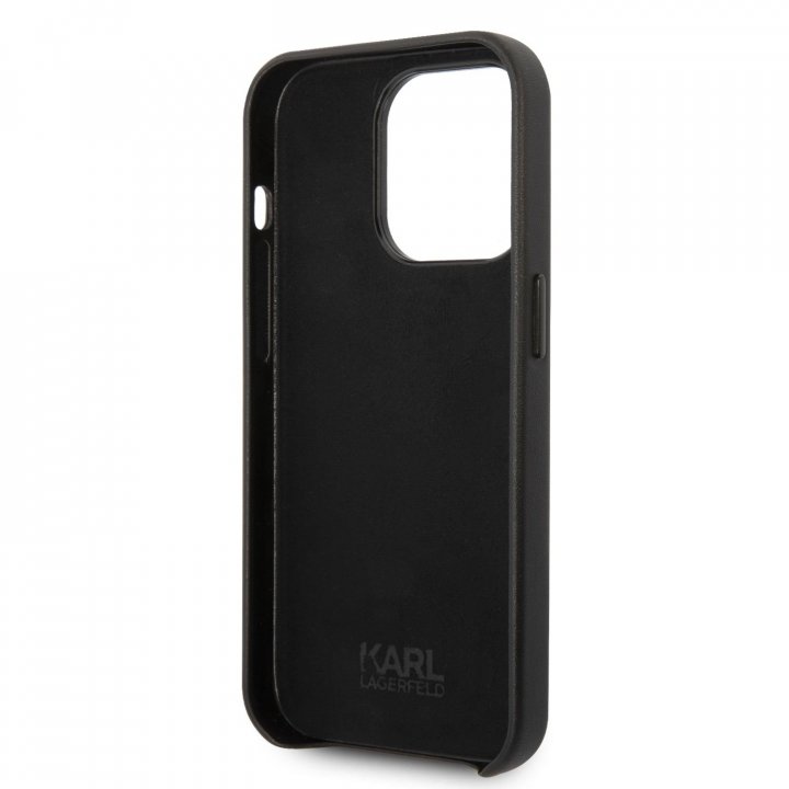 Karl Lagerfeld PU kožený kryt Perforated Logo iPhone 14 Pro Max - černý