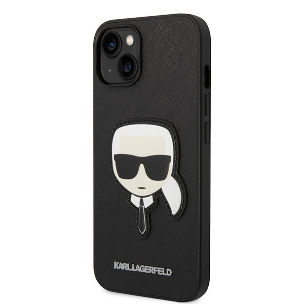 Karl Lagerfeld PU Saffiano Karl Head ochranný kryt pro iPhone 14 - černý