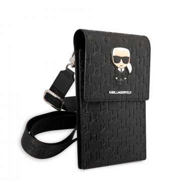 Karl Lagerfeld Monogram Ikonik Wallet Phone - taška na mobilní telefon