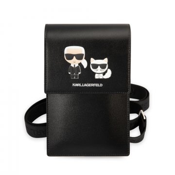 Karl Lagerfeld Saffiano Karl and Choupette Wallet Phone - taška na mobilní telefon