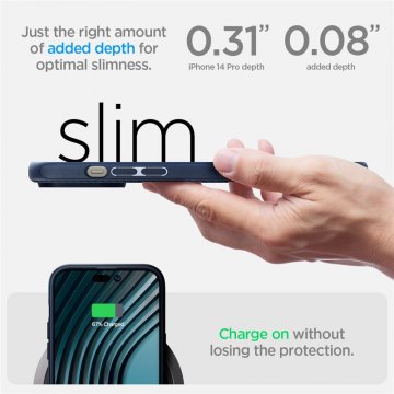 Spigen Mag Armor, - ochranný kryt s MagSafe pro iPhone 14 Pro, modrý