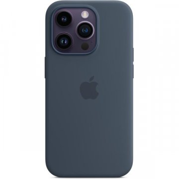 Apple silikonový kryt s MagSafe na iPhone 14 Pro bouřkově modrý
