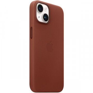 Apple kožený kryt s MagSafe na iPhone 14 cihlově hnědý