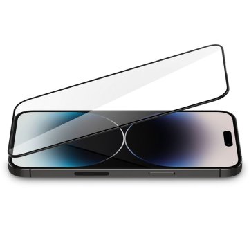 Spigen Glass tR Slim HD, FC black, ochranné sklo pro iPhone 14 Pro