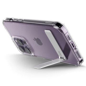 Spigen Ultra Hybrid S, ochranný kryt se stojánkem - iPhone 14 Pro, čirý