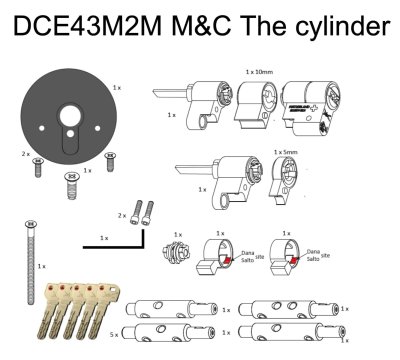 M&C Color – cylindrická vložka pro Danalock V3, vel. M