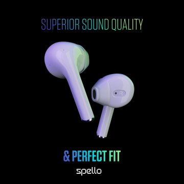 Spello by Epico, True Wireless Earbuds, bezdrátová sluchátka, bílá