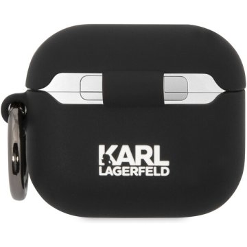 Karl Lagerfeld and Choupette, silikonové pouzdro pro Airpods 3, černé