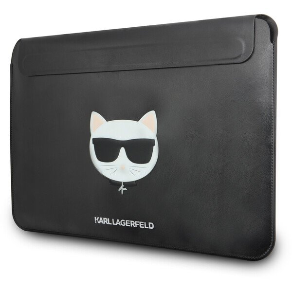 Karl Lagerfeld Choupette Head, kožené pouzdro pro MacBook 13" / 14"