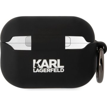 Karl Lagerfeld and Choupette, silikonové pouzdro pro Airpods Pro, černé