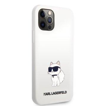 Karl Lagerfeld Liquid Silicone Choupette NFT silikonový kryt pro iPhone 12 / 12 Pro, bílý