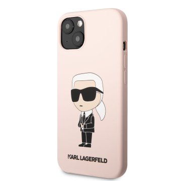 Karl Lagerfeld Liquid Silicone Ikonik NFT silikonový kryt iPhone 13, růžový