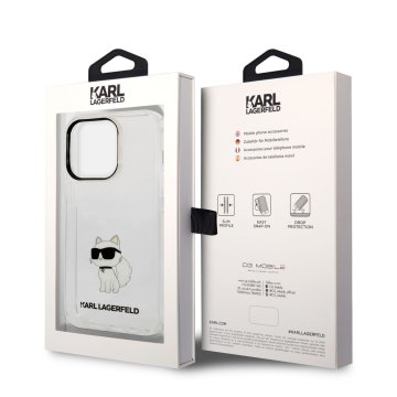 Karl Lagerfeld IML Choupette NFT kryt ochranný pro iPhone 14 Pro, čirý