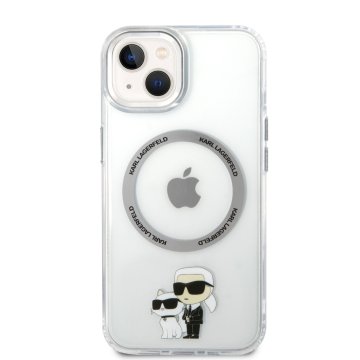 Karl Lagerfeld Karl and Choupette, ochranný kryt s MagSafe pro iPhone 13, čirý