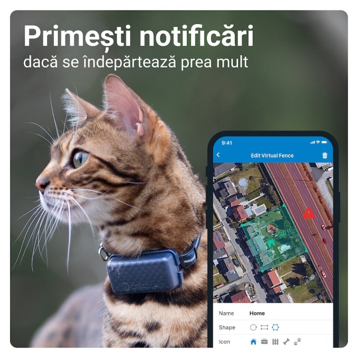 Tractive GPS CAT Mini, GPS sledování polohy a aktivity pro kočky, modrý