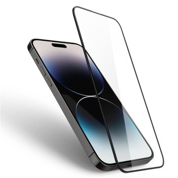 Spigen Glass tR Slim HD, FC black, ochranné sklo pro iPhone 14 Pro Max