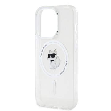 Karl Lagerfeld IML Choupette, ochranný kryt s MagSafe pro iPhone 15 Pro Max, čirý