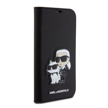 Karl Lagerfeld PU Saffiano Karl and Choupette NFT Book, peněženka pro iPhone 15, černá