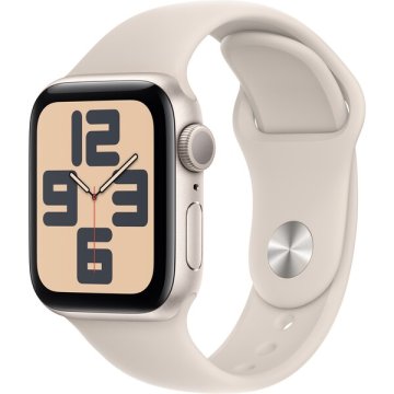 Apple Watch SE (2023) GPS 40mm bílé / sportovní silikonový řemínek hvězdně bílý M/L