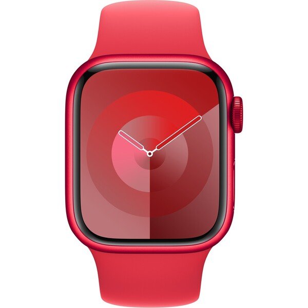 Apple Watch Series 9 GPS 41mm červený hliník s červeným sportovním řemínkem S/M