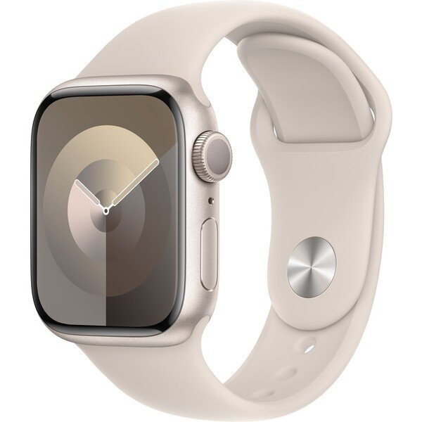 Apple Watch Series 9 GPS 41mm bílý hliník s hvězdně bílým sportovním řemínkem S/M