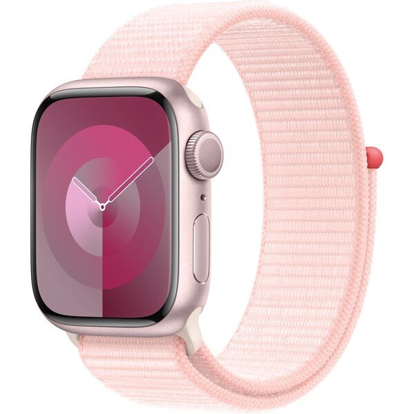Apple Watch Series 9 GPS 41mm růžový hliník s růžovým provlékacím řemínkem