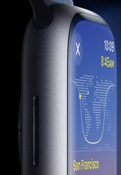 Apple Watch Series 9 Cellular 41mm stříbrná ocel s bouřkově modrým řemínkem M/L