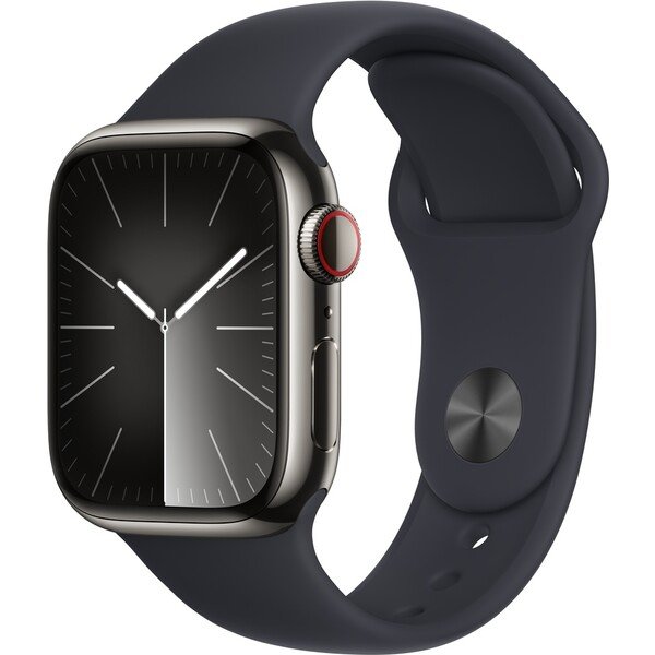 Apple Watch Series 9 Cellular 41mm grafitová ocel s temně inkoustovým řemínkem S/M