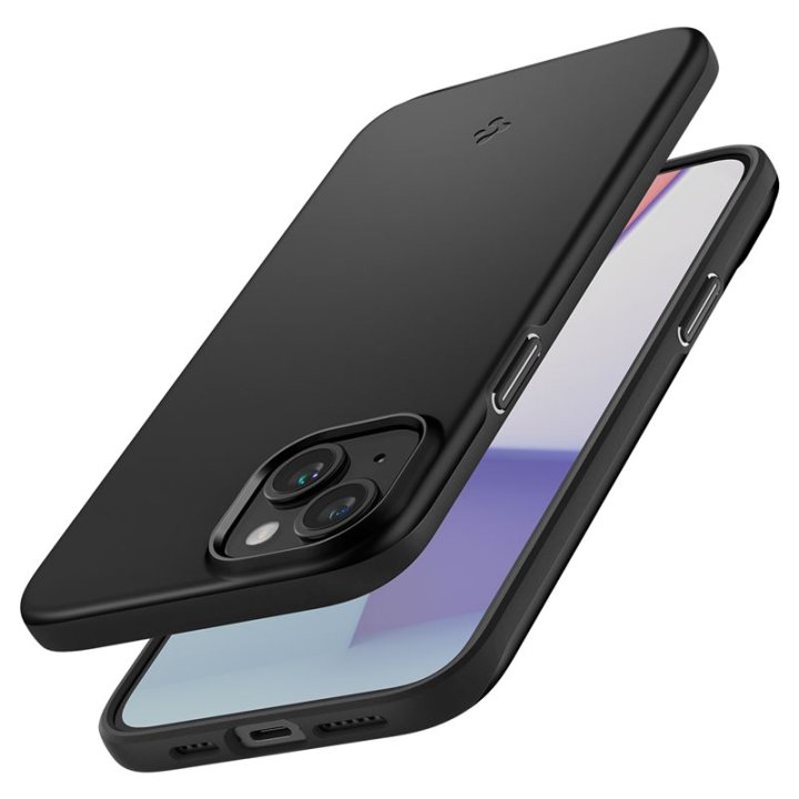 Spigen Thin Fit, black,  ochranný kryt pro iPhone 15 Plus